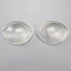 Pair of clear rounded silicone bra inserts