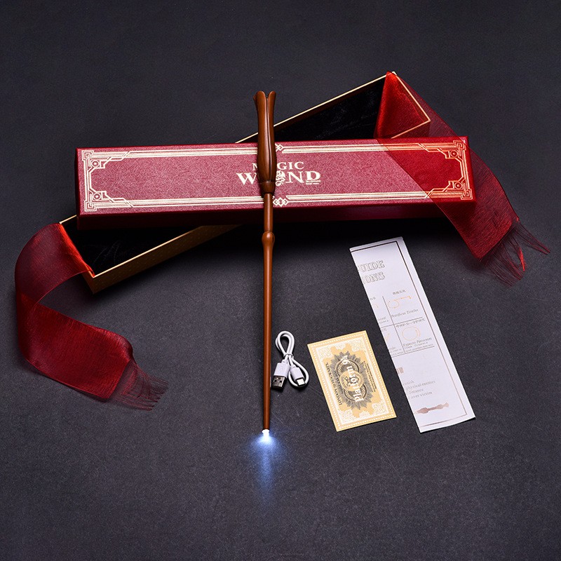 Forked brown rechargeable wand with glowing tip