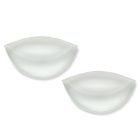 Pair of clear elongated silicone bra inserts