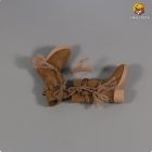 HAILI TOYS HF009 brown miniature boot pair actual flat lay