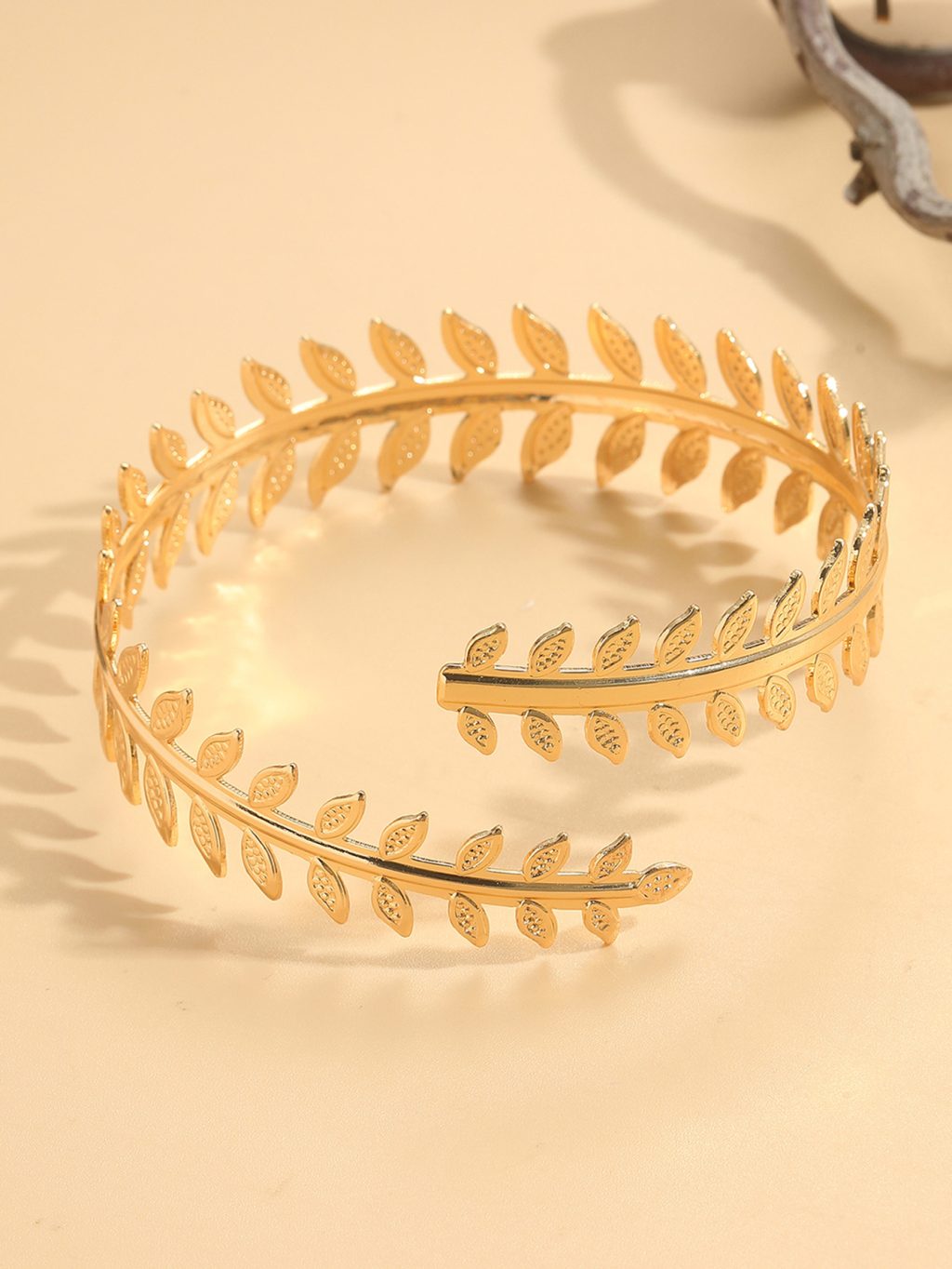Woodland Leaf and Feather Cuffs — Leaf branch cuff