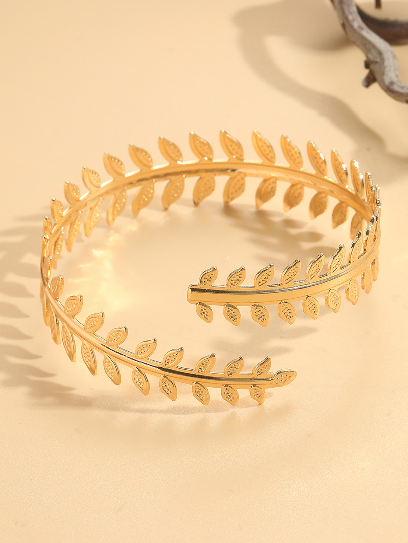 Woodland Leaf and Feather Cuffs — Leaf branch cuff