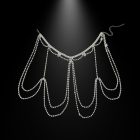 Silver rhinestone shoulder chain with teardrop accents