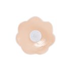 Single pink flower-shaped silicone adhesive cover, front view