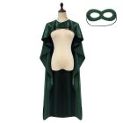 Dark green costume cloak and matching eye mask