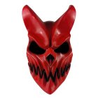 Red horned skull mask front