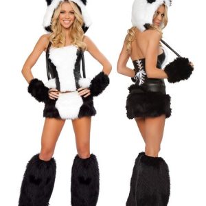 Panda corset costume front and back