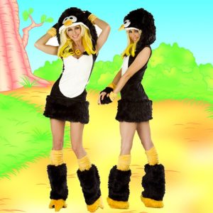Black penguin costume front and back