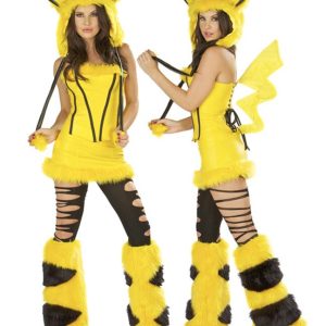 Yellow costume with lightning shaped tail front and back