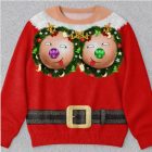Green wreath and Santa belt graphic Christmas sweatshirt