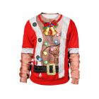 Red Santa vest and bells printed Christmas crewneck