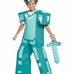 Minecraft Diamond-Style Kids Costume — Shirt, Pants & Cap