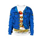 Blue pixel bear Happy Christmas printed crewneck