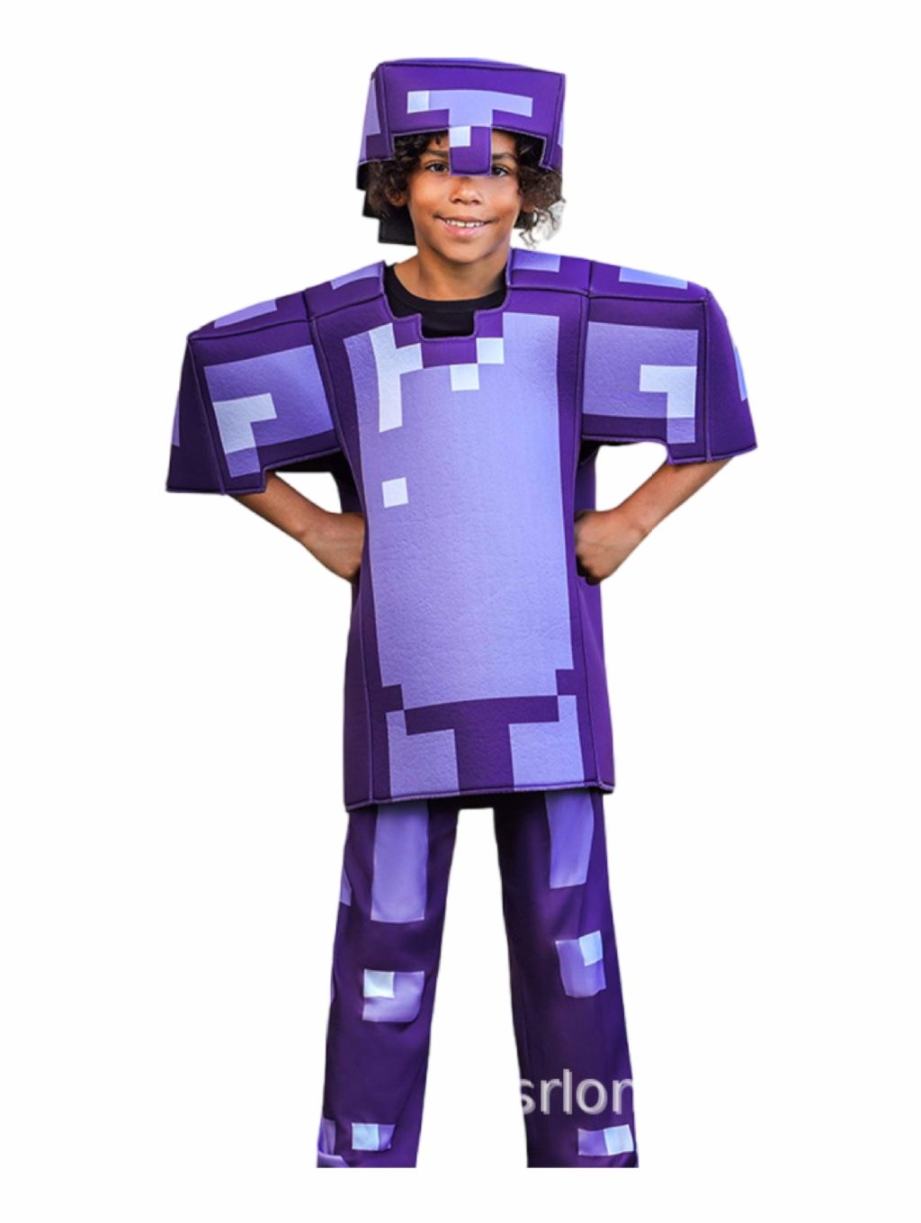 Minecraft Amethyst Armor Kids Costume — Shirt, Pants & Cap actual seller product photograph