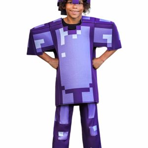 Minecraft Amethyst Armor Kids Costume — Shirt, Pants & Cap actual seller product photograph