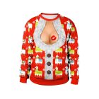 Red Santa print cutout illusion Christmas crewneck
