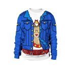 Blue pixel bear Merry Christmas printed crewneck