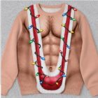 Santa trim and holiday lights printed torso sweatshirt