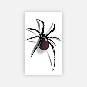 Black shaded spider temporary tattoo sheet