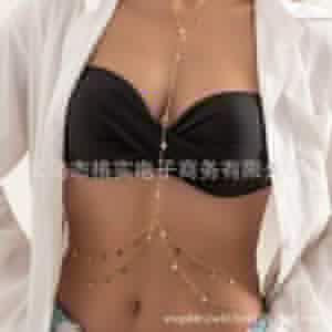 Gold-Colored Star and Layered Waist Body Chain — Star body chain