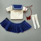 1:6 sailor outfit Style A royal blue skirt cream top red bow white socks