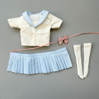 1:6 sailor outfit Style B sky blue skirt cream top pink bow white socks
