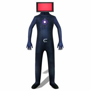Titan TV Man inspired dark printed hooded bodysuit