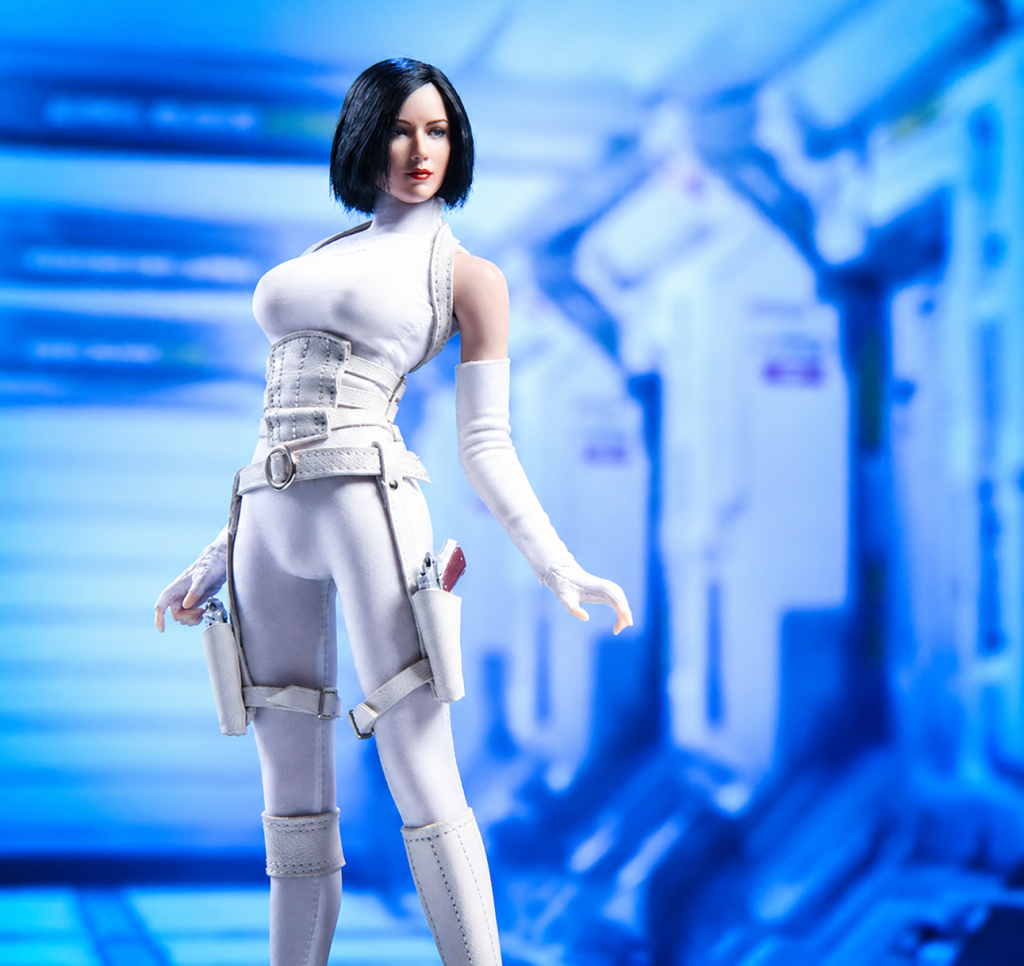 VSTOYS 1:6 white assassin figure outfit, front view; display figure and weapons not included