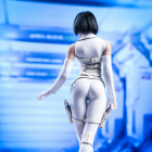 Rear harness and waist details of the white VSTOYS 1:6 assassin figure outfit; figure and weapons not included