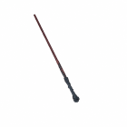 Non-lighting wizard wand with dark sculpted handle and brown shaft