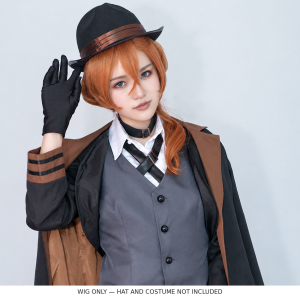 Orange Chuuya character wig worn with costume; only the wig is included