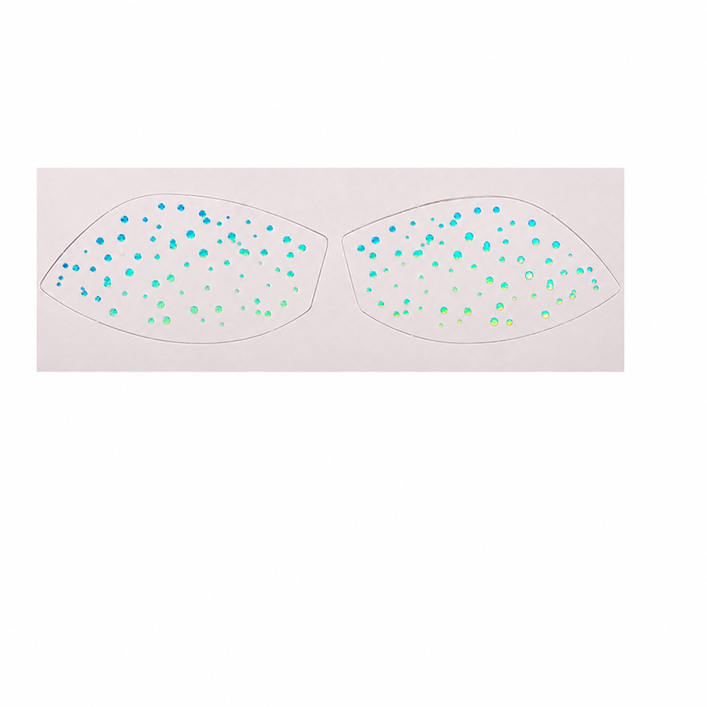 Iridescent dotted paired eye tattoo sheets