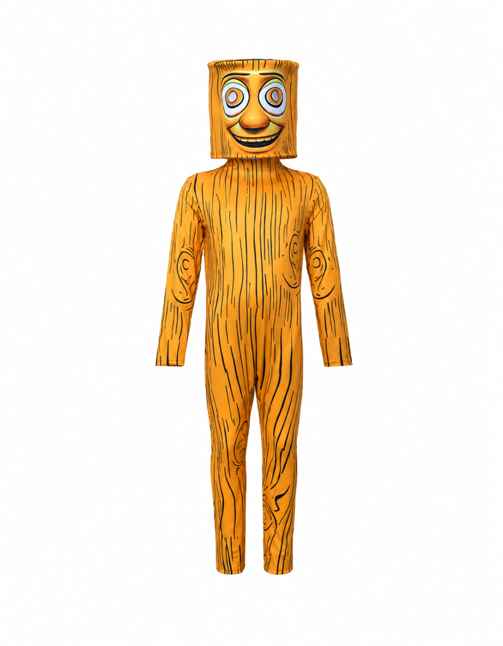 Yellow woodgrain Tung Sahur jumpsuit and character headcover