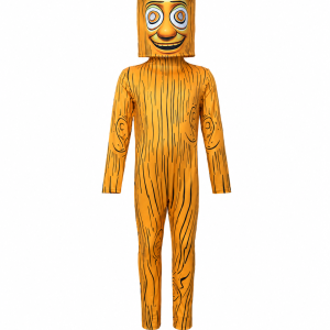 Yellow woodgrain Tung Sahur jumpsuit and character headcover